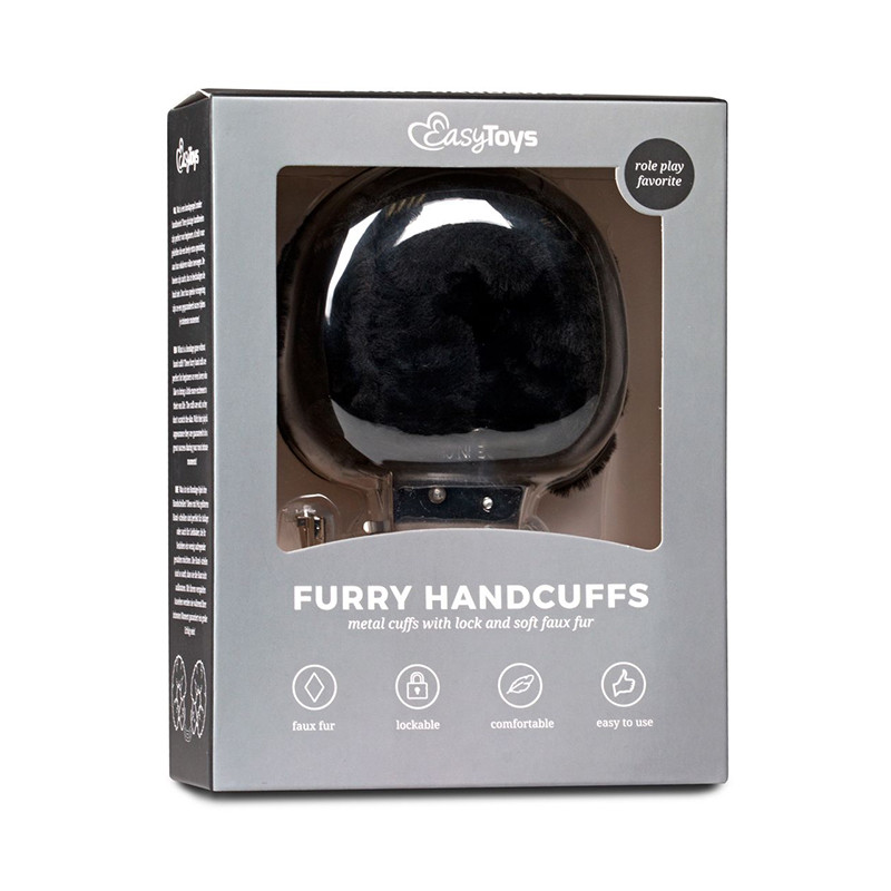 Kajdanki z futerkiem Furry Handcuffs - czarne