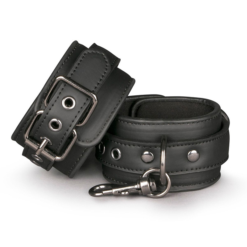 Skórzane kajdanki Black Leather Handcuffs - czarne