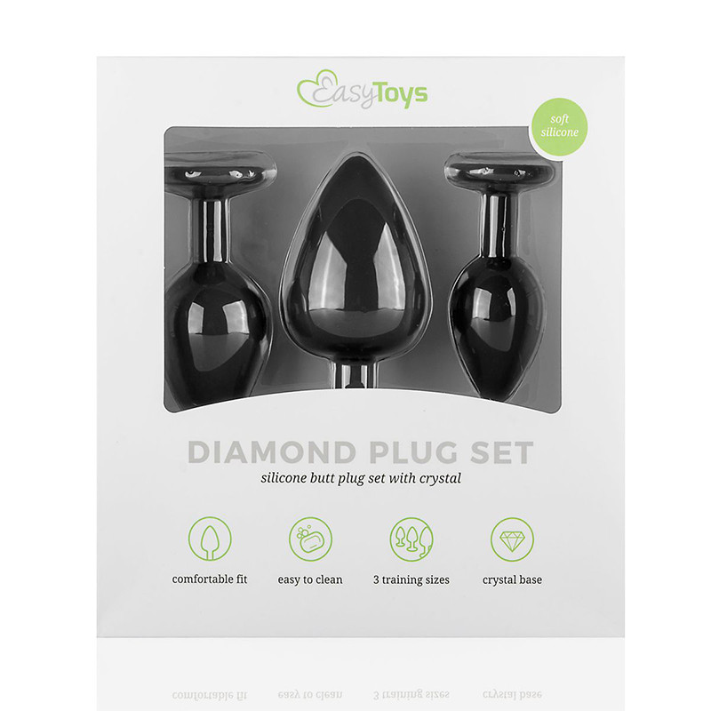Zestaw korków analnych Plug Diamond Plug Set Black